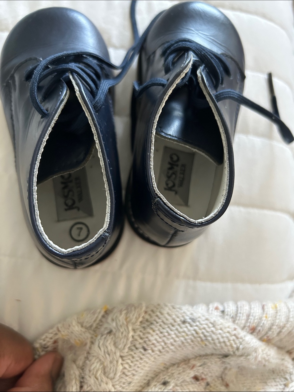 Josmo Navy Lace-Up Kids Dress Shoes